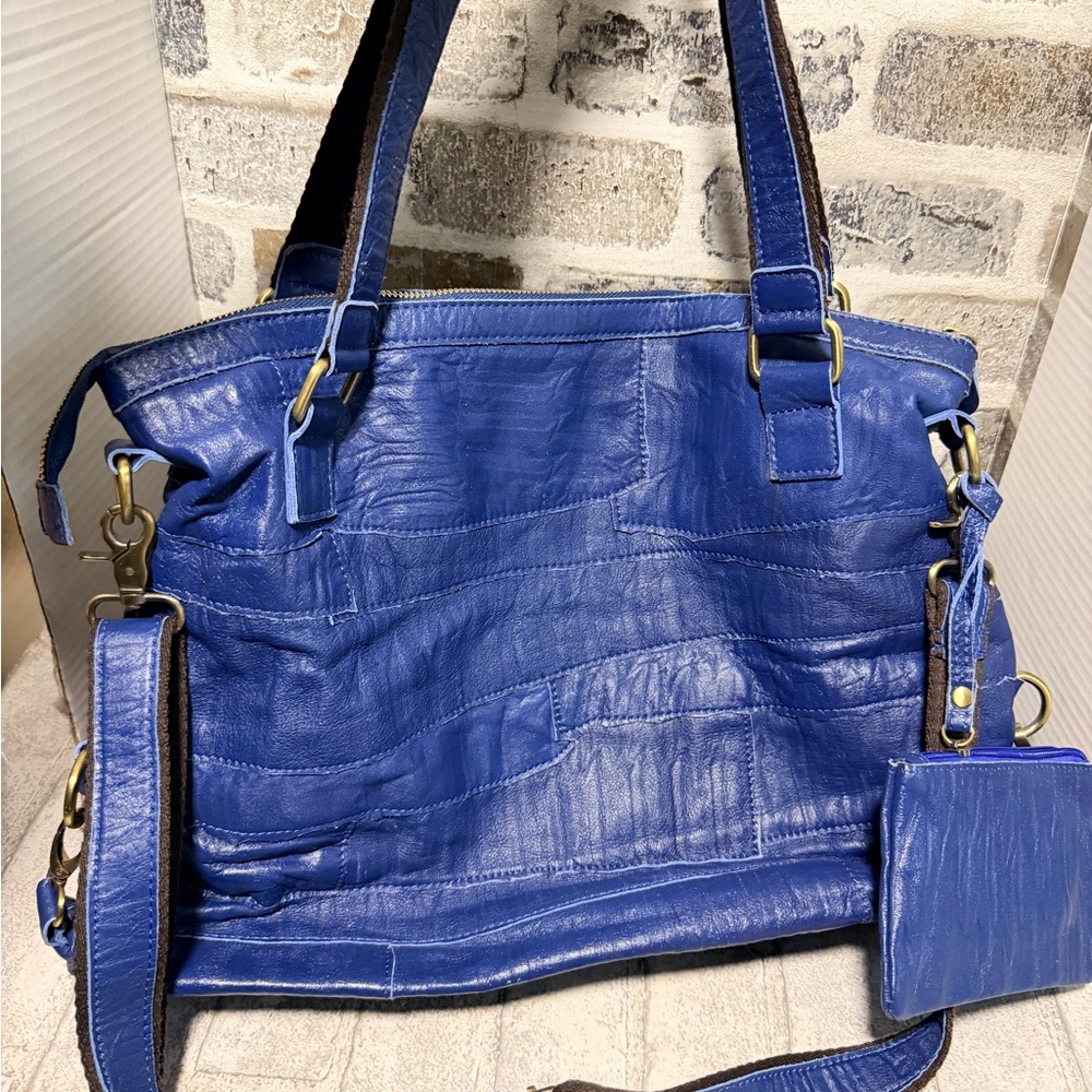 Great American leather company blue large with crossbody strap - Picture 3 of 10